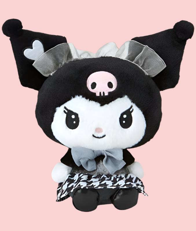 Say bonjour to the Black French Girl Kuromi Mignon Plushie, an exquisite addition to your Sanrio collection! Dressed in a chic houndstooth pattern and adorned with a charming French ribbon, Kuromi brings a touch of Parisian elegance and playful mischief to any setting.

Crafted with soft, premium fabrics and meticulous attention to detail, this plushie is perfect for collectors and fans who appreciate style and character. Kuromi's fashionable outfit and her signature playful expression make her an irresisti