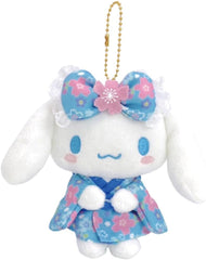 Blue Cherry Blossom Kimono Cinnamoroll Plush Keychain