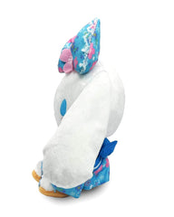Presenting the beloved Cinnamoroll in high quality plush form, decked in traditional Japanese blue cherry blossom kimono and matching sakura bow.  Sanrio collectors, grab this special Cherry Blossom Kimono Cinnamoroll Plushie