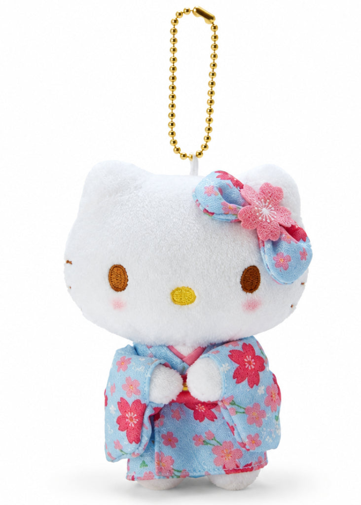 The legendary Hello Kitty appears in many forms and never disappoints. This Blue Cherry Blossom Kimono Hello Kitty Plush Keychain features high quality plush material and high quality fabric. Not to mention she is dressed in traditional Japanese cherry blossom kimono and matching sakura bow, that will charm owners for years to come.