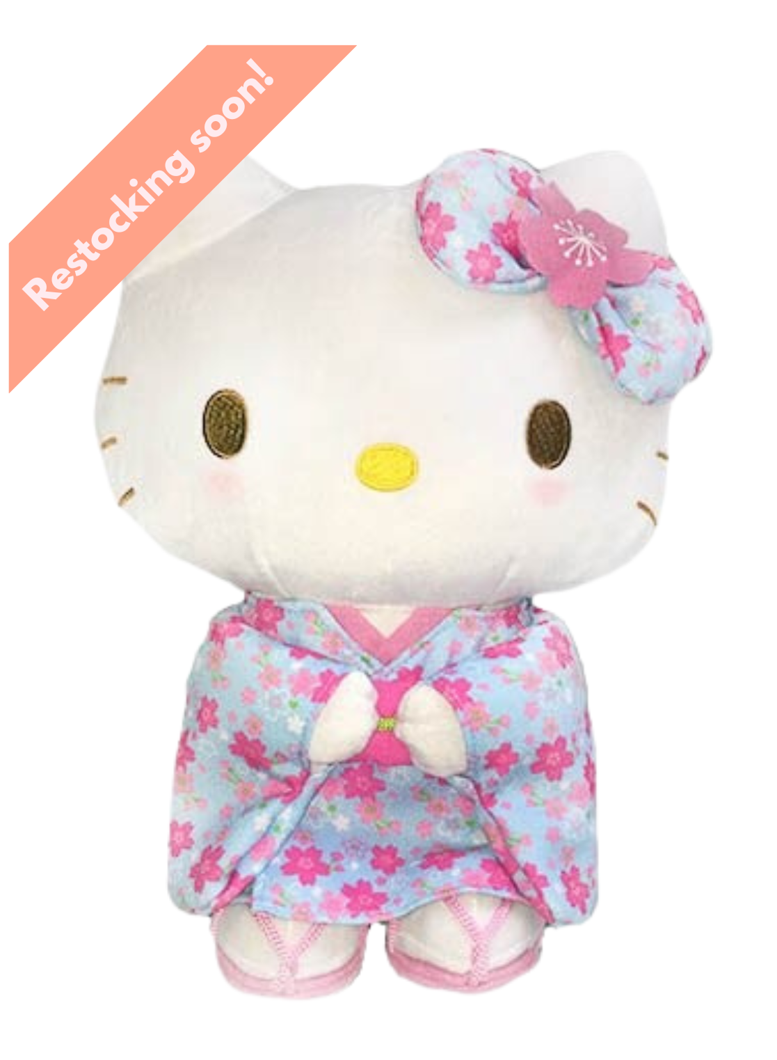 The legendary Hello Kitty appears in many forms and never disappoints. Presented here as a high quality plush, Hello Kitty’s traditional Japanese cherry blossom kimono and matching sakura bow will charm owners for years to come.

Sanrio collectors, grab this special Blue Cherry Blossom Kimono Hello Kitty Plushie while supplies last!