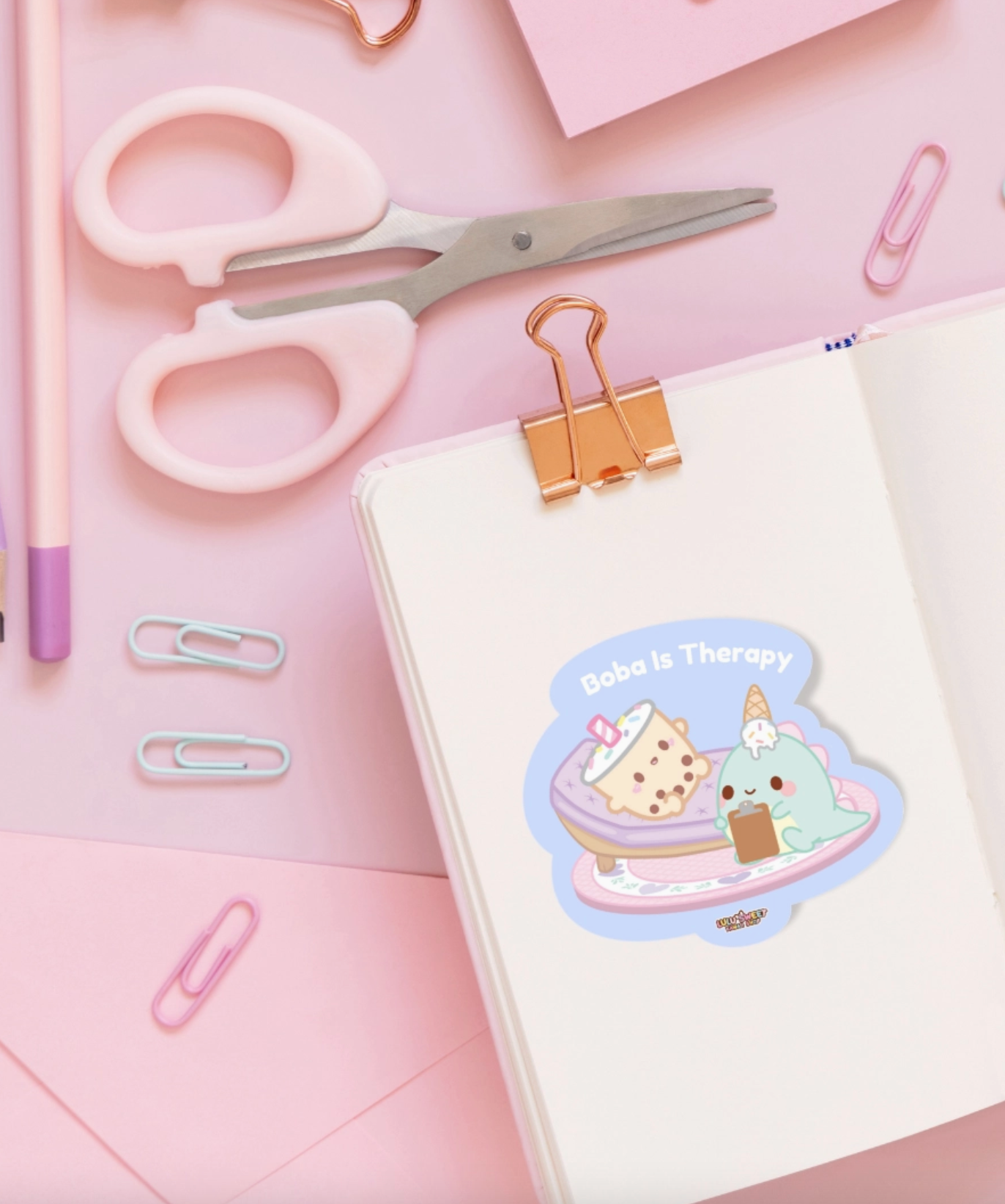 Boba Is Therapy Waterproof Vinyl Sticker! This high-quality sticker is made from durable, waterproof vinyl, making it perfect for decorating your laptop, water bottle, or phone case kawaii