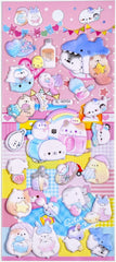 Turn anything into a pastel kawaii dream with this adorable Candy Cloud Big Puffa Kawaii Puffy Sticker Sheet! This set features a super cute collection where adorable sleepy animals hang out in a cloudy environment ! From fluffy penguins, sweet treats and playful kitties to cozy comfort-food goodies, every little detail is bursting with personality!