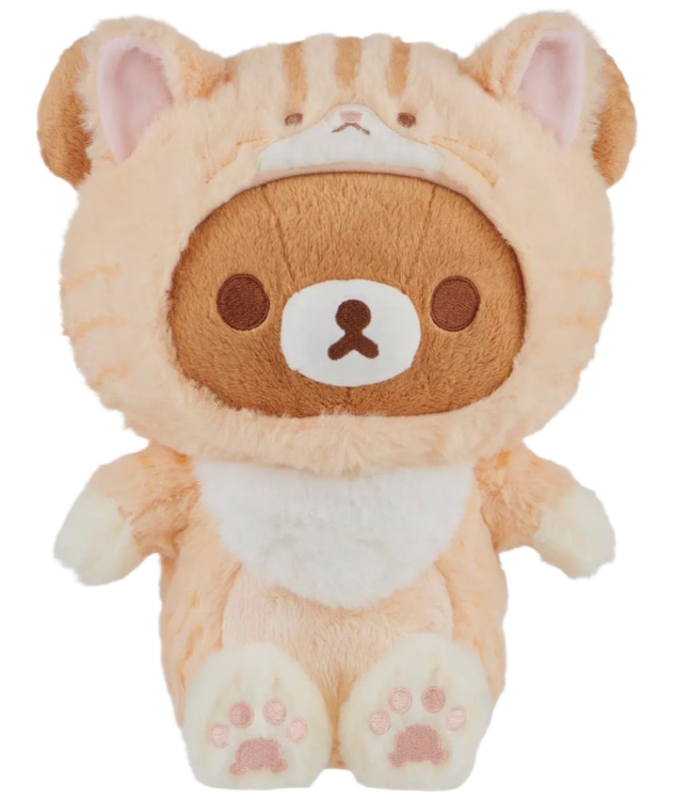 Get ready for cuteness overload with this Chairokoguma Big Cat Plushie from San-X! This adorable plush features Rilakkuma’s brown bear friend, Chairoikoguma, dressed up in an irresistibly cute cat costume, perfect for fans of both cats and the Rilakkuma gang alike.