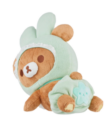 Adopt the lovable Rilakumma Chairoikoguma Bunny Baby Plushie from the Minna de Usauababy Series! Dressed in an enchanting pastel green baby bunny outfit, complete with a sweet white bib embroidered with "GAOO!", this plushie is the epitome of kawaii.