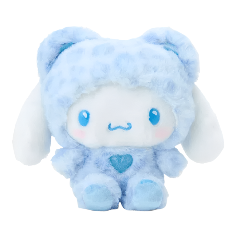 Add a bold but adorable touch to your plush collection with the Cinnamoroll Blue Leopard with Glitter Jelly Heart Plushie! This unique version of Cinnamoroll features a trendy blue leopard print pattern, making it both stylish and cuddly, and a sweet embroidered heart on its belly adds an extra dash of irresistible cuteness.


Cinnamoroll’s signature floppy ears and embroidered facial features, including big, bright eyes and a cute smile paired with the heart on his belly sends extra sweet love out to the w