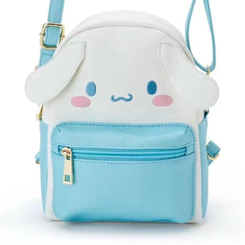 Easily switch between a backpack and a handbag with the Cinnamoroll Convertible Mini Backpack. With both adjustable and removable straps, this classy design adds flexibility for any occasion.