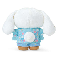 plushie! Dressed in a beautifully detailed blue man's style kimono, Cinnamoroll embodies sophistication with his antique-style, golden flowers, and intricate floral patterns. Highlighting traditional Japanese aesthetics, his outfit is complete with a matching obi sash.

This absolutely gorgeous and unique plushie is the perfect addition to any Sanrio collection and a delightful way to bring a piece of Japanese culture into your home.