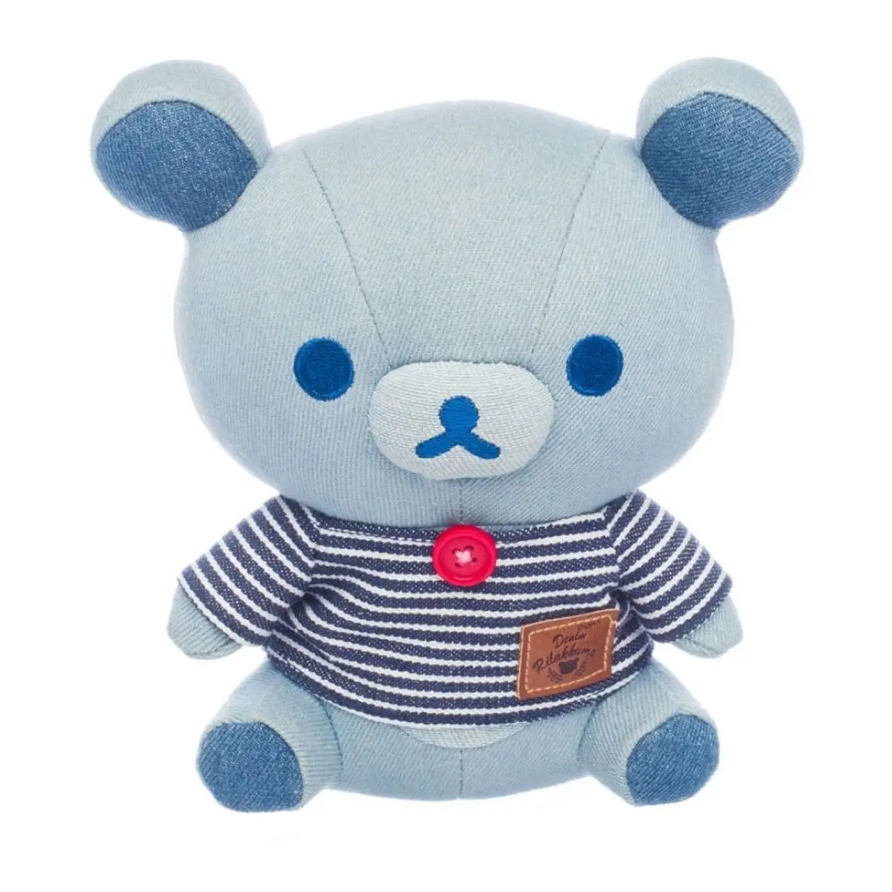 Add a touch of timeless, laid-back style to your collection with the Collectible Classic Denim Stripes Korilakkuma Plush! This charming Korilakkuma plush features a soft denim-blue design paired with a classic navy-and-white striped shirt, a bright red button accent, and a tiny faux-leather label for an extra polished finish. With its cool vintage-inspired look and sweet seated pose, it’s perfect for displaying, gifting, or adding a little casual charm to your plush collection.