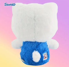 Celebrate 50 years of Sanrio princess with this adorable, classic Hello Kitty plushie. Here she is dressed in her iconic blue overalls and signature red bow. Hello Kitty's sweet face and timeless design make her a cherished collectible for fans of all ages.&nbsp;

Standing at just the right size for hugs and carrying around, she brings a sense of nostalgia and charm to any space. A must-have addition to any Hello Kitty or Sanrio collection!