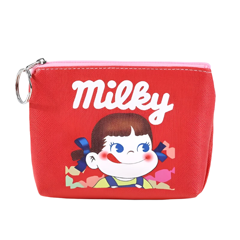 The Classic Japanese Snacks Coin Red Purses are a delightful blend of practicality and nostalgia. These vibrant coin purses are adorned with the beloved Milky Girl or Pocky logos, paying homage to the iconic Japanese candies that have captured hearts for generations.