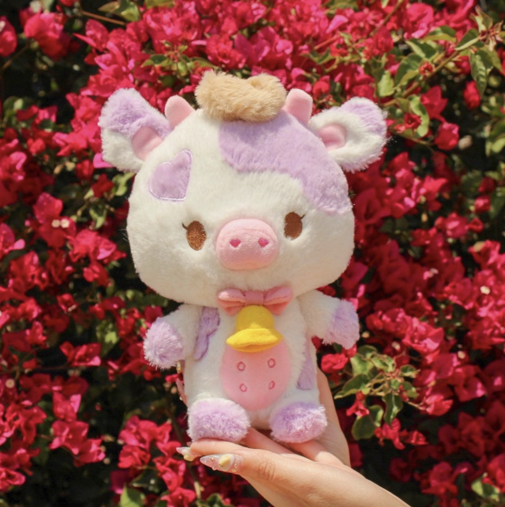 Jolene is an adorable addition to the world of cow plushies and lavender cow creations. Her appeal goes beyond that of an ordinary cow stuffed animal as she embodies the peaceful vibes of these gentle creatures.