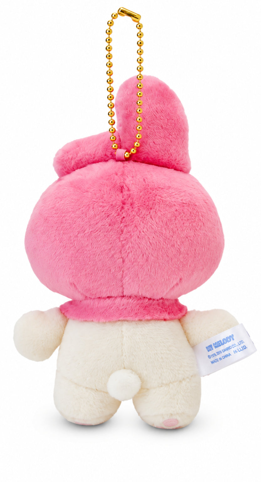 Add a nostalgic touch to your collection with this adorable Classic Tone Retro Style My Melody Keychain! Featuring her signature pink hood, sweet embroidered face, soft cream-colored body, and charming rounded design, this mini plush captures the timeless cuteness of My Melody in a compact keychain style.