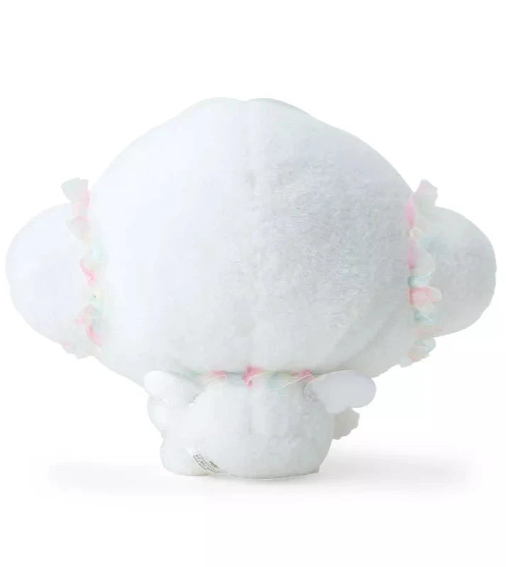 Part of the lovely Angel Dance Party line, this rare Cogimyun Angel Dance Party Plushie is a true treat! It features the rarely seen Sanrio character, Cogimyun, in lovable pastel cuffles at her ears and collar. Rosy pink cheeks, and a sweet expression complete with glistening heart eyes add an extra touch of femininity and sweetness!&nbsp;