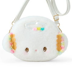 This rare Cogimyun Angel Dance Party Pochette Purse is a true treat! It features the rarely seen Sanrio character, Cogimyun, as a lovable angel with a heart-adorned halo. Ruffles at her ears, rosy pink cheeks, and sparkling heart eyes add an extra touch of sweet femininity! The zip closure features a gold sparkling heart that dangles and sways.