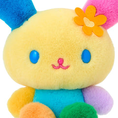 Meet your new cuddly little friend! This adorable Colorful Flower Usahana Plushie features big colorful ears, a sunny yellow face, a sweet flower accent, and bright rainbow-inspired colors that are sure to bring a little extra joy wherever it goes.