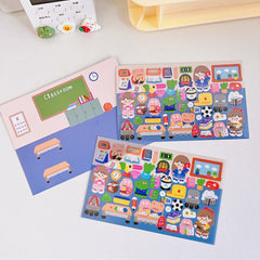 Stickering has become a popular, relaxing and fun pastime for kids and people of all ages. Try your hand at it with these adorable Create-A-Scene Sticker Sets.  Each set includes 1 scene card, mostly blank, and 2 sticker sheets so you can fill up that blank space in your own way! Decorate a scene with people, pets, furniture, food, accessories and more! Tell a story or just go freestyle with it. There are endless possibilities and the choice is all yours!