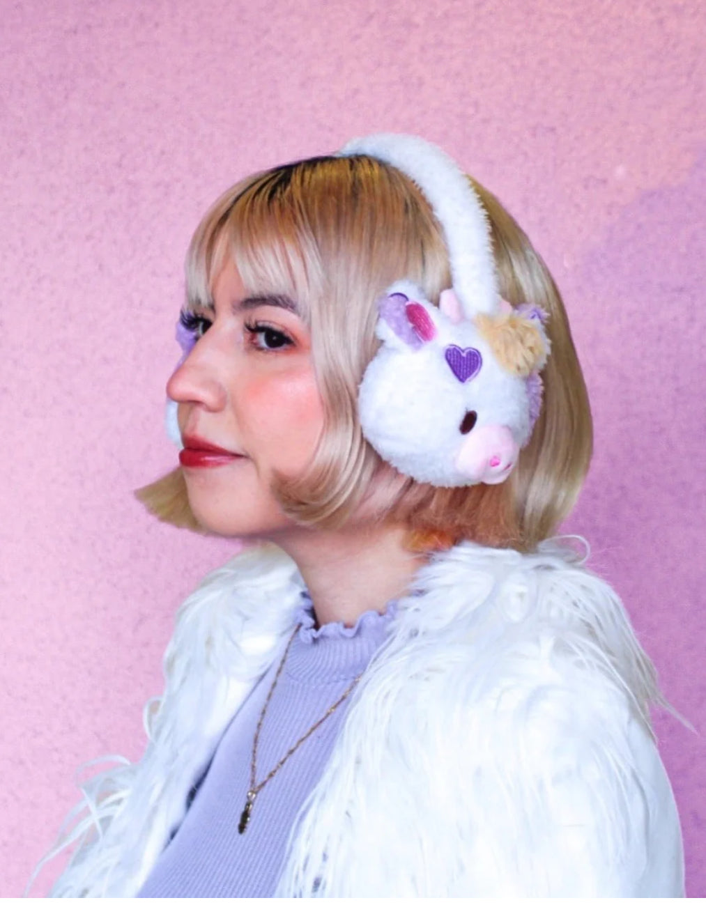 Jolene the Cow Lavender Plush Earmuffs