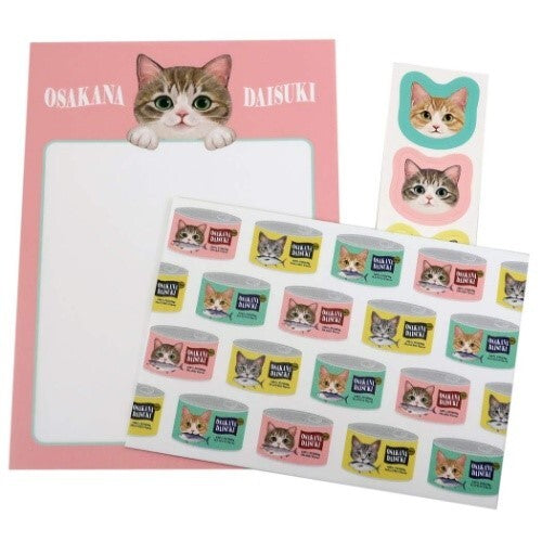 Felissimo Cat Club Osakana Daisuki Mini Letter Set