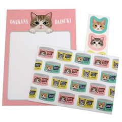 Felissimo Cat Club Osakana Daisuki Mini Letter Set