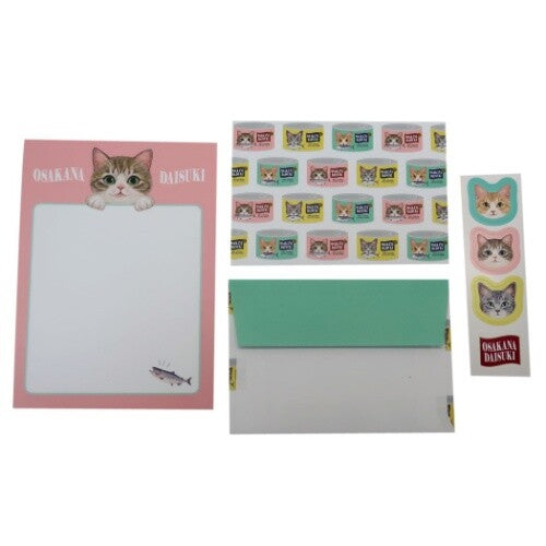 Felissimo Cat Club Osakana Daisuki Mini Letter Set