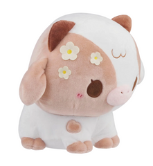 Meet the precious Flower Power Summer Cow XL Plushie, your new cuddly and cute companion. This LARGE ultra-soft plushie features dainty floral details and a charming expression that’s sure to melt your heart.