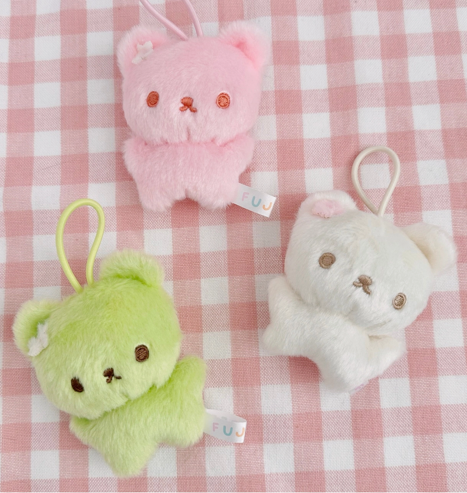 Fujibee Mochi Bears Keychain Set | Kawaii Japan Stuffed Magnet