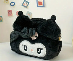 Kuromi Plush Pearl Black Makeup Bag