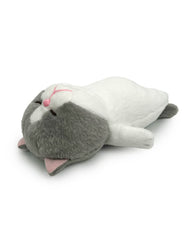 Funny Sleeping Cats Plushies, so cute you might end up knocked on your back like this when you see it in person. Soft and firm for great hugs. The kinda cute that remains charming with the passing of time. ^_^ Small beans in its back give it a perfect soothing weight.