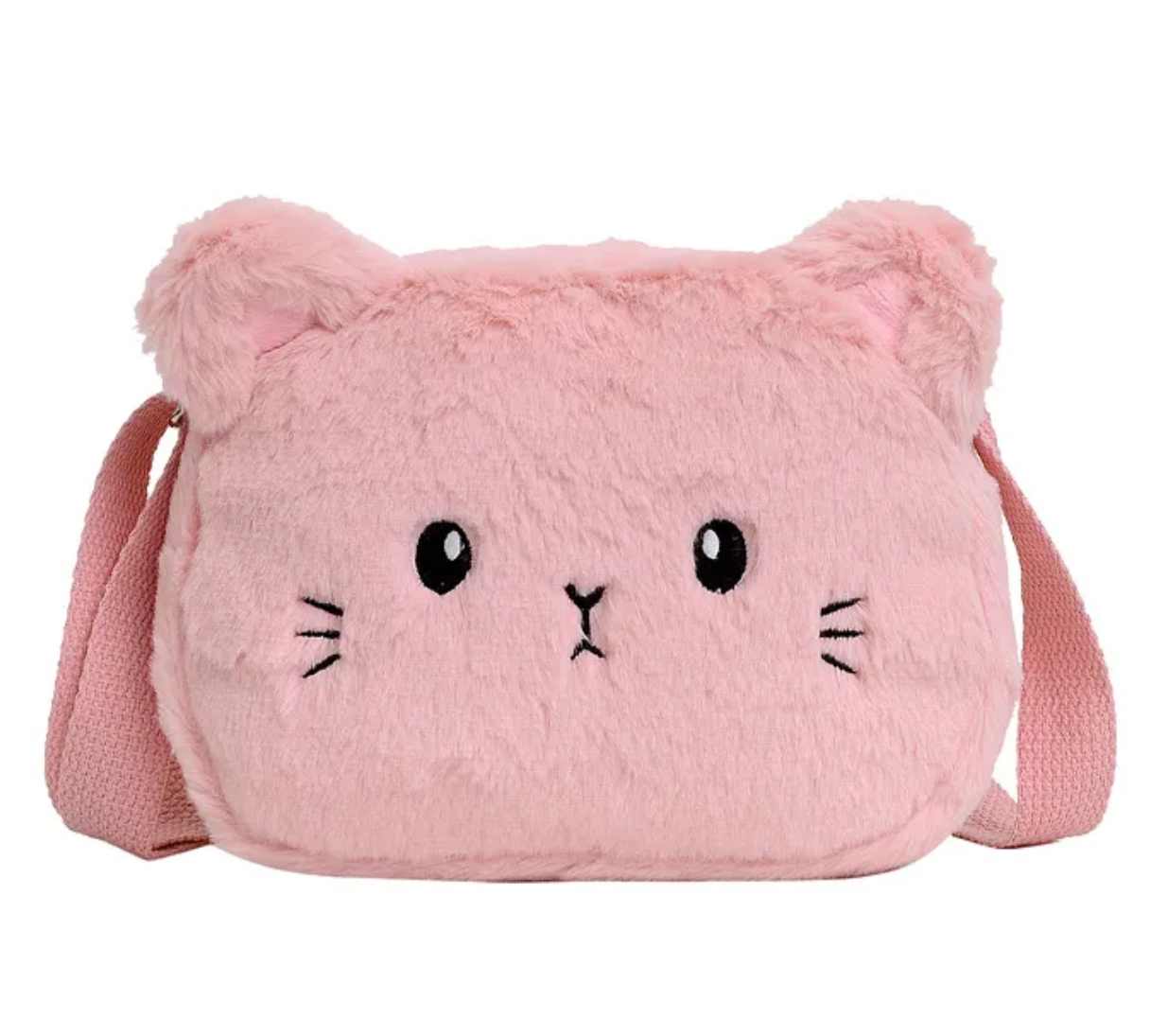 This charming accessory combines fashion with fun, featuring a delightful kitty design in soft, fuzzy pink fabric. Perfect for adding a touch of cuteness to any outfit, this plush purse is as practical as it is adorable. With its spacious interior and secure closure, it's ideal for carrying your essentials with ease and flair.