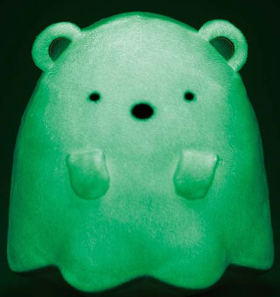 Meet the Glow-in-the-Dark Shirokuma Ghost Plushie – the cutest spooky companion you’ll ever cuddle! This adorable plush combines the charm of a sweet polar bear with a playful ghostly twist, featuring soft, velvety fabric and sweet embroidered details.

By day, it’s a soft, huggable friend; by night, it transforms, glowing with a gentle, ethereal light that brings a magical touch to any room.

Part of the Sumikkogurashi gang, who have been invited by a ghost to the Night Park, the begin to&nbsp;enjoy it by 