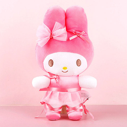 Step into a world of grace and form, with these enchanting plush dolls bringing your favorite Sanrio characters to life, and dressed in their finest ballet attire. Each plush is designed with intricate details, including delicate tulle skirts, soft leotards, and adorable ballerina shoes—perfect for twirling straight into your heart.&nbsp;Light, airy, and perfect for a pirouette, the fashionable tulle adds a touch of elegance to each character’s dance look.