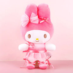 Step into a world of grace and form, with these enchanting plush dolls bringing your favorite Sanrio characters to life, and dressed in their finest ballet attire. Each plush is designed with intricate details, including delicate tulle skirts, soft leotards, and adorable ballerina shoes—perfect for twirling straight into your heart.&nbsp;Light, airy, and perfect for a pirouette, the fashionable tulle adds a touch of elegance to each character’s dance look.