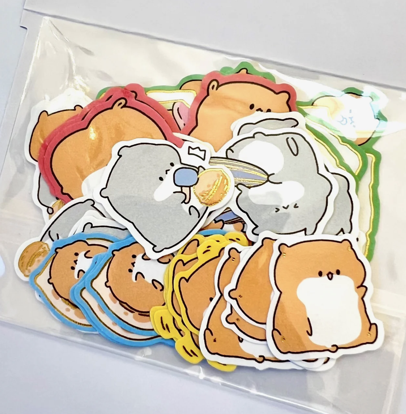 These amazing Hamster Life Kawaii Flake Sticker Bags can add personality to any notes, letters, planners, and more! Kawaii, chubby stickers, cute, super cute