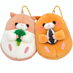 Meet the cutest pair of besties who are better together! This adorable Hamster Snacks Set of 2 Plush Magnetic Keychains features two sweet little hamster friends—one cuddling a leafy veggie and the other proudly holding a tiny seed. Their magnetic hands connect them together, making them the perfect matching best-friend accessory!