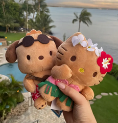 The Hang Loose Pochacco Ukulele Hawaiian Plushie perfectly captures the essence of relaxation and fun. Cheerful and friendly, this peace-lovin and extremely huggable pup will bring bliss to whatever room he calls home. Hip-sway your way to hooray! Sanrio, Cute, Kawaii