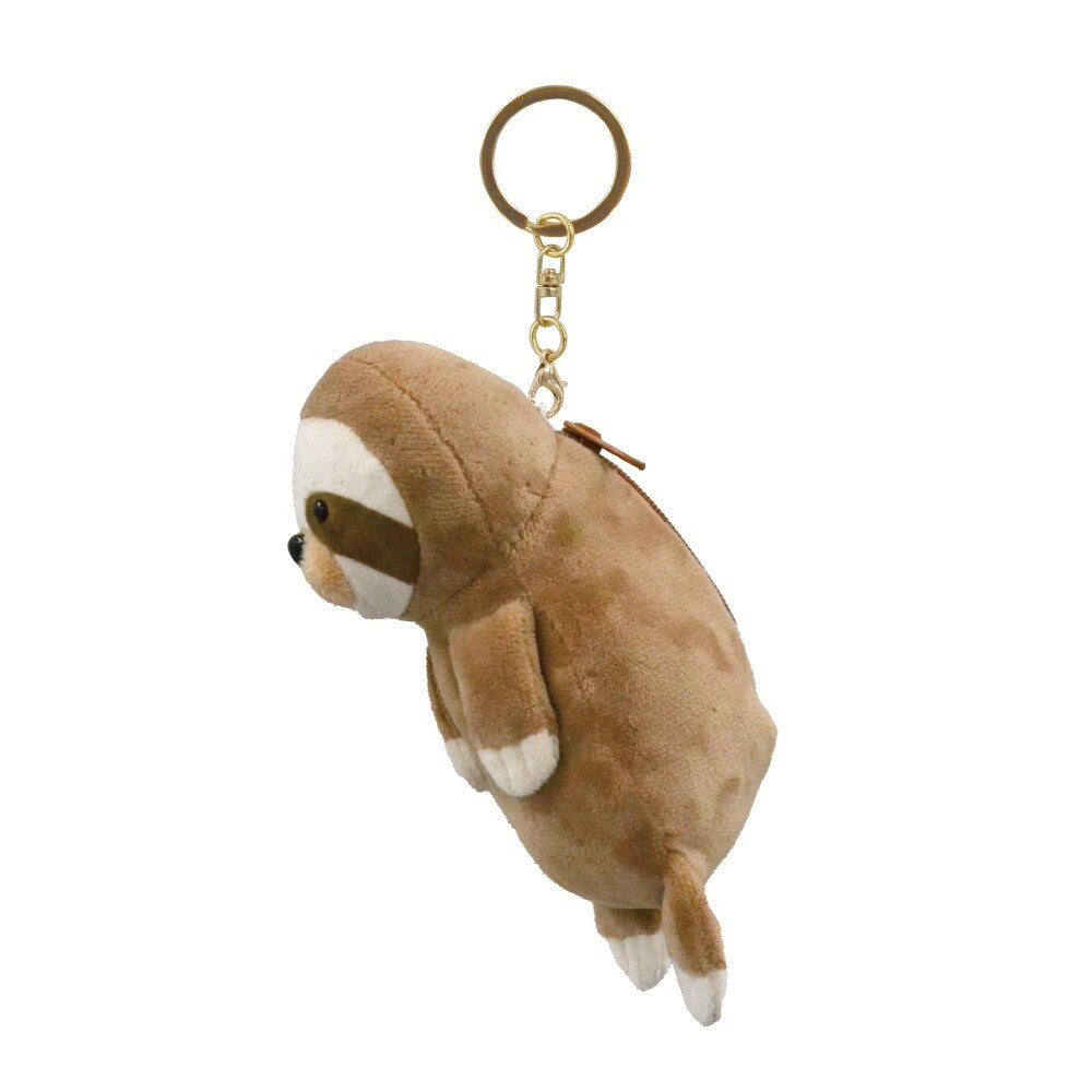 Hanging Sloth Plush Mini Pouch Keychain