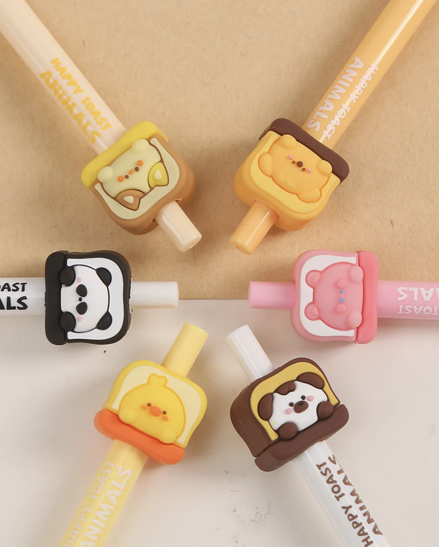 Funky Pens Happy Toast Animals Kawaii Fine Tip Gel Pens | Bread Lovers Cute Funky ...