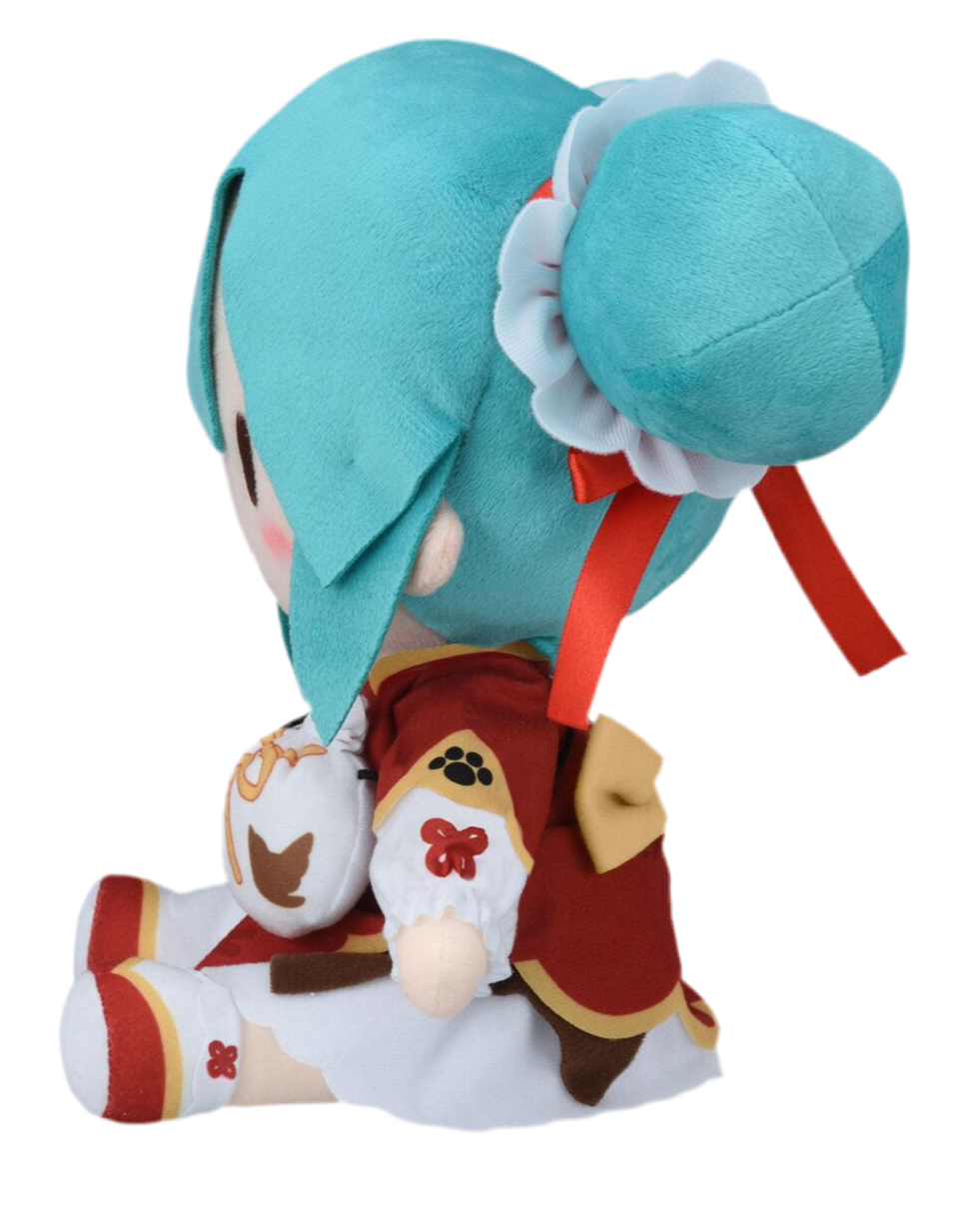 Celebrate culture and cuteness with this stunning Hatsune Miku plush dressed in traditional Chinese style! The world's most beloved virtual singer gets a gorgeous makeover in a vibrant red dress with elegant yellow detailing, complete with her iconic teal hair styled in adorable twin buns. Whether you're celebrating Lunar New Year, adding to your Hatsune Miku collection, or looking for a plush that honors traditional aesthetics with kawaii charm, this special edition brings the best of both worlds!
