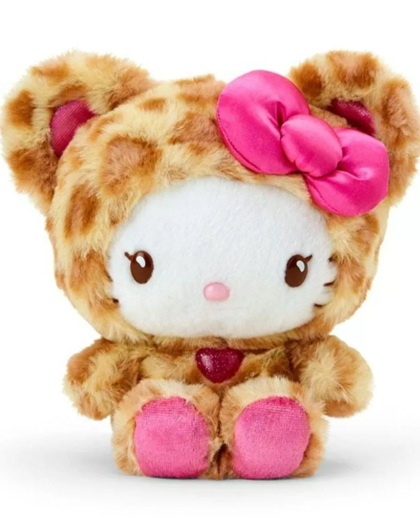 Unleash the fierce side of cute with the Hello Kitty Classic Leopard with Glitter Jelly Heart Plushie!&nbsp;Hello Kitty takes on a bold new look, dressed in a stylish classic leopard print outfit and featuring a glittery jelly heart that adds a dazzling touch to her timeless charm.

This fashionable plush combines the classic elegance of leopard print with the fun and sparkle of a glitter jelly heart, making Hello Kitty’s sweet look more fashionable and fun.