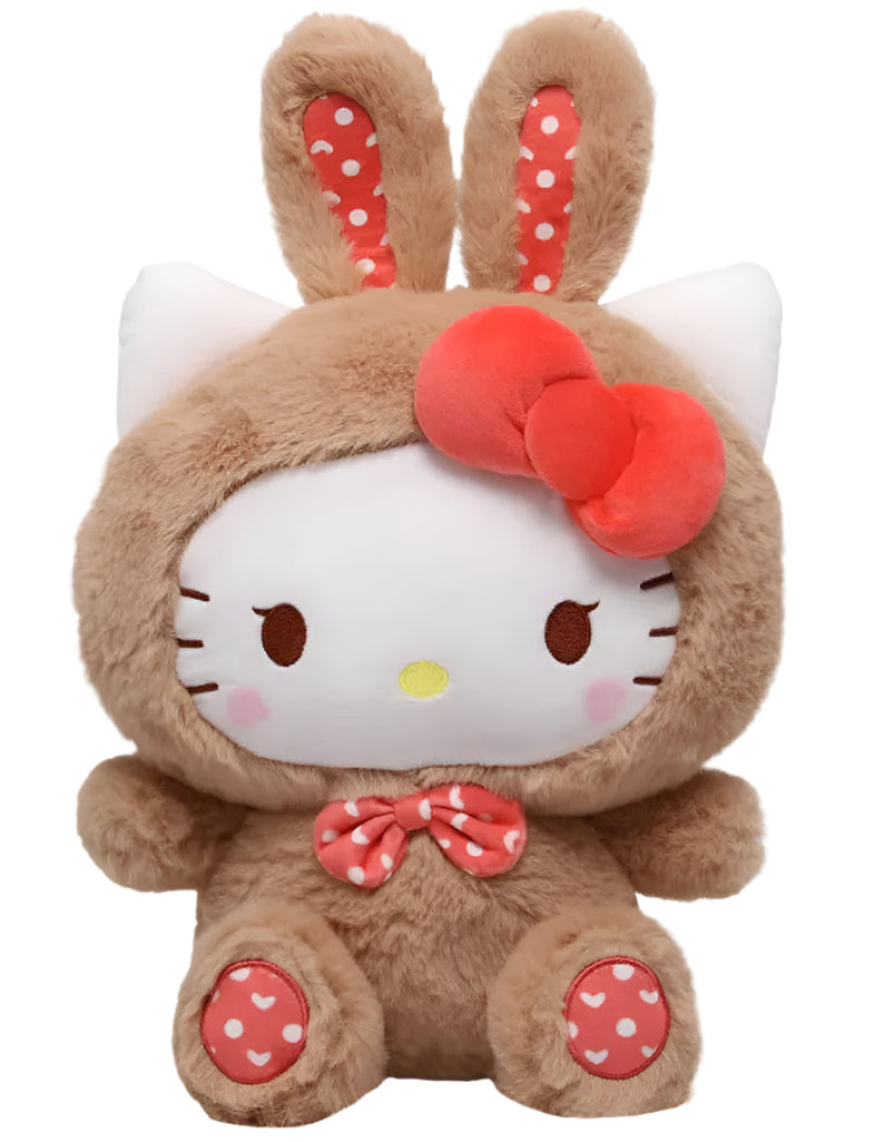 Hello Kitty Polka Dot Hearts Brown Bunny Plushie – Plush Krush