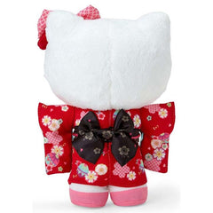 Celebrate Japanese tradition and Hello Kitty's timeless charm with this enchanting plushie! Dressed in a beautifully detailed red kimono, Hello Kitty embodies elegance with her bow turned into an antique-style, golden flowers, and intricate floral patterns.

Hello Kitty wears a stunning red kimono adorned with delicate floral patterns, highlighting traditional Japanese aesthetics. Her outfit is complete with a matching obi sash and accent bow.

This absolutely gorgeous and unique plushie is the perfect addi