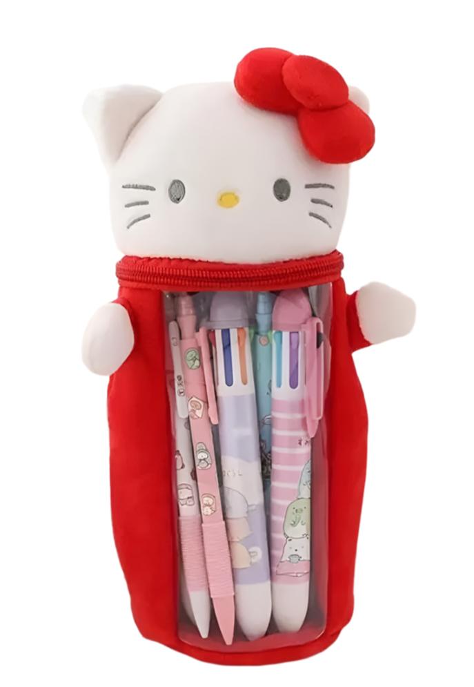 What better way to carry pens and pencils on the go than with the Hello Kitty Window Plush Pencil Cases by Sanrio! The cutest of buddies can travel with you, sparking good vibes and maybe even some creativity, with their soft exterior and sweet smiles.