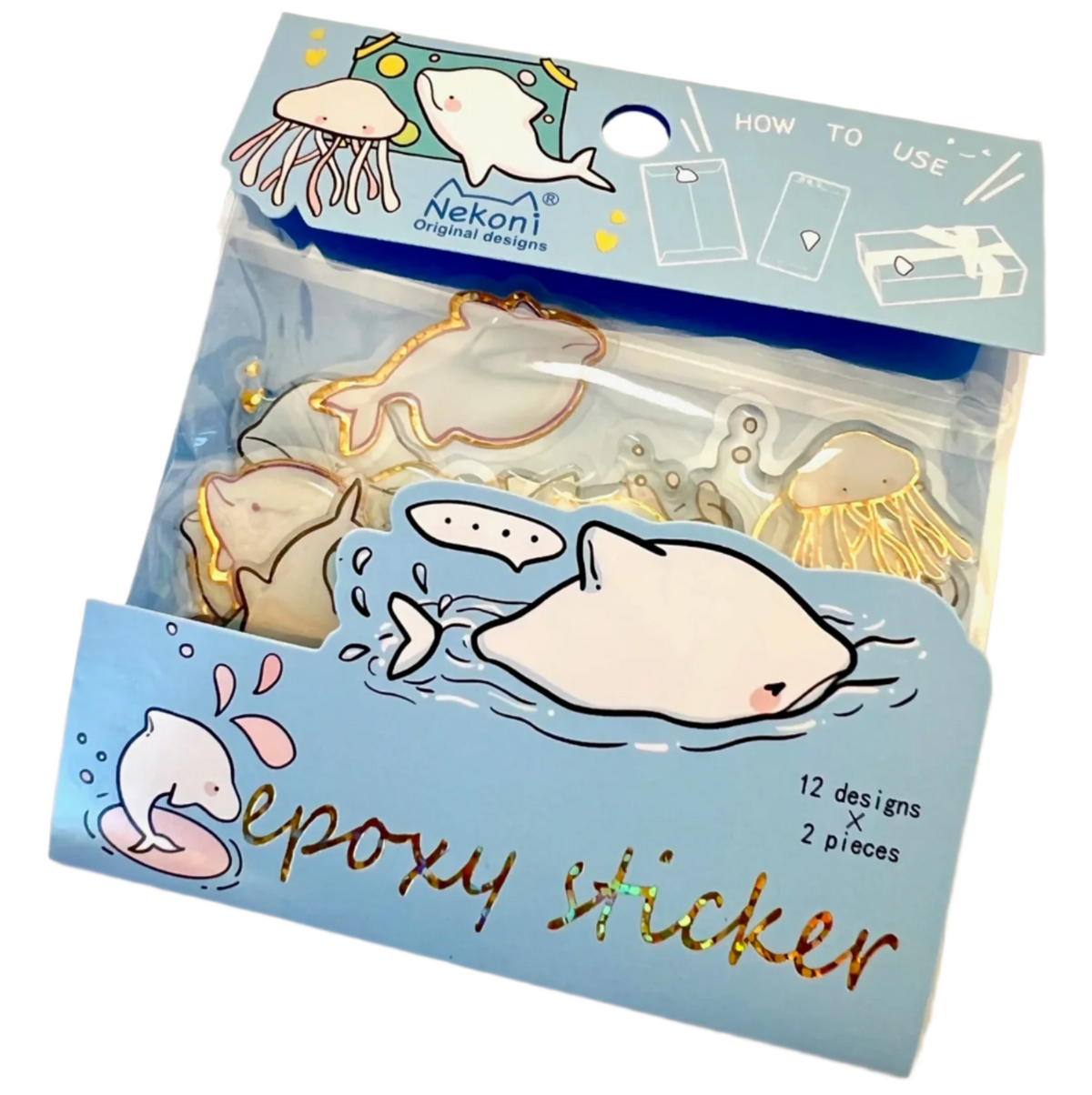 Holographic Sea Life Kawaii Flake Sticker Bag