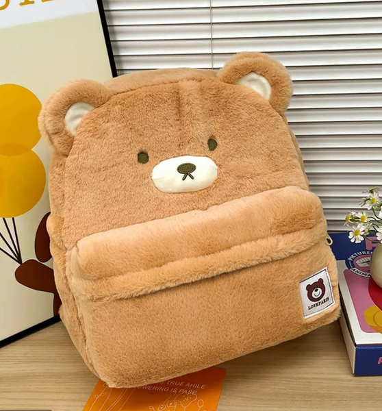Plush Backpack Large Capacity Cute Bear Backpack For School, Office & Travel