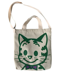 A fabulous mix of Japanese manga and American pop art styles, Japanese illustrator Osamu Harada created some of the most iconic kawaii designs of the 1980s. These Japanese Pop Art Cat Face Tote Bag by Osamu Goods feature his wholesome but edgy designs in a fabulous larger sized canvas tote with silkscreened happy cat face, one of his most famous iconic designs.