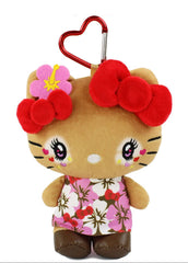 Meet your new stylish BFF! This Japanese street manba gal pink hibiscus Hello Kitty zip plush keychain features a heart-shaped carabiner and even a back zipper pocket, perfect for storing small items. Not to mention shes wearing colored contact lenses and false eyelashes, and doing a Hello Kitty-themed Manba gal makeup look with lots of sparkly hearts. Shes so stylish! 