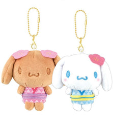 Carry a touch of tradition and sweetness wherever you go with the Jinbei Style Romper Cinnamoroll and Mocha Magnetic Keychain Set!&nbsp;A must-have for celebrating the beauty of Japanese warmer days. This delightful duo showcases Cinnamoroll dressed in traditional jibei- a lightweight breathable clothing made for babies and toddlers in Japan. This keychains&nbsp;brings a mix of cultural elegance and playful design to your everyday essentials.