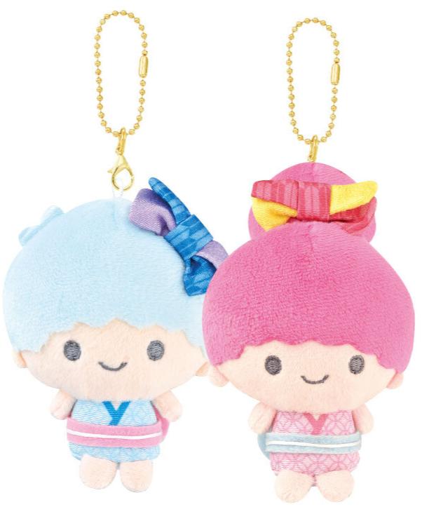 Carry a touch of tradition and sweetness wherever you go with the Jinbei Style Romper Little Twin Stars Kiki &amp; Lala Magnetic Keychain Set! A must-have for celebrating the beauty of Japanese warmer days.&nbsp;This delightful duo showcases Sanrio's Kiki and Lala dressed in brightly colored traditional jibei- a lightweight breathable clothing made for babies and toddlers in Japan. This keychains brings a mix of cultural elegance and playful design to your everyday essentials.