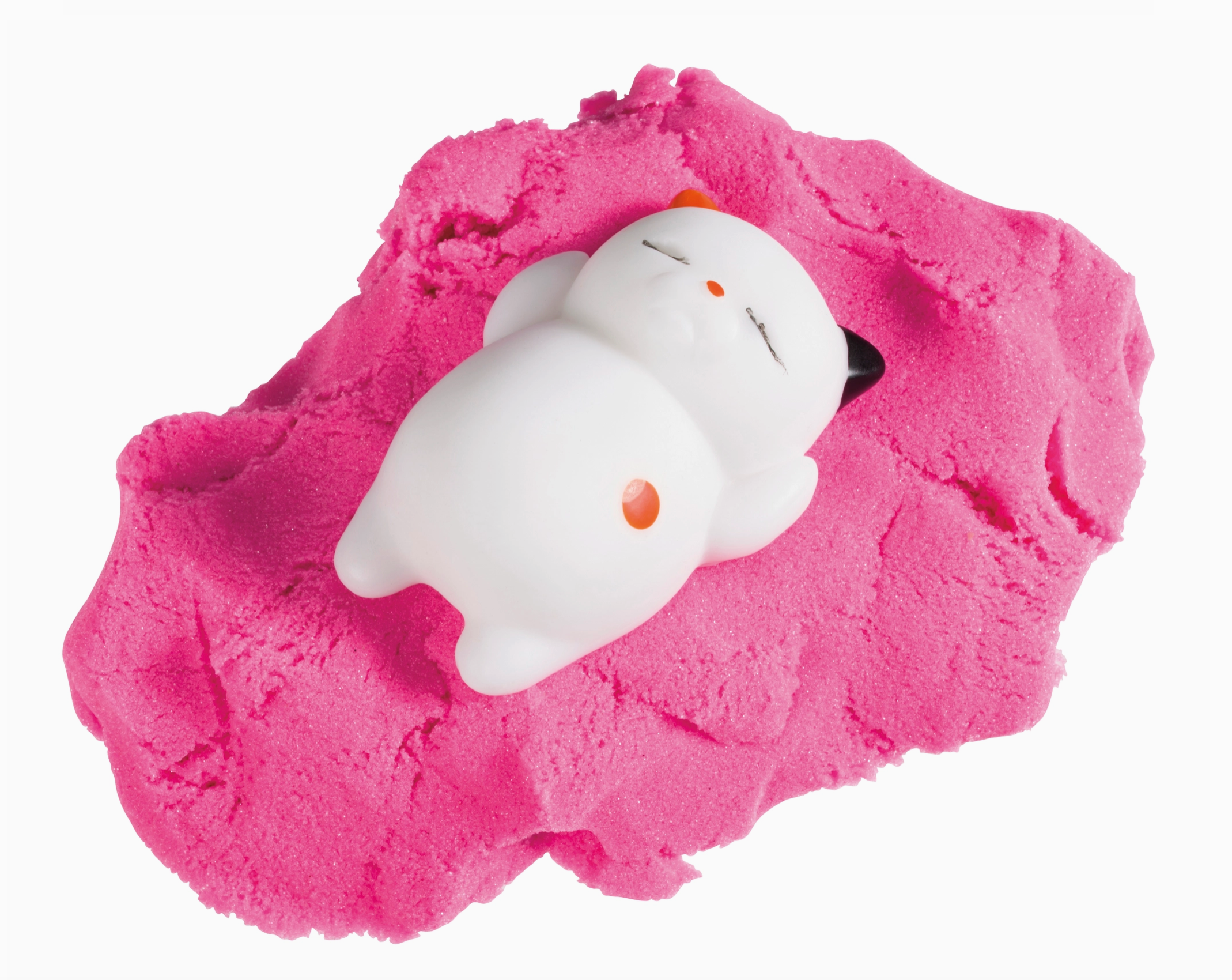 Unlike other slime toys that are goopy and slimy, this one is sand-based, so it’s easy to mold, sculpt, and squish. A great fidget toy with a calming effect. Comes with a fun black, orange, teal, and pink display case with kitty litter scooper illustration.